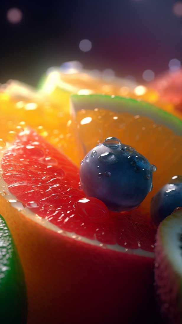 超逼真的多汁水果沙拉的AI咒语prompt描述词丨Ai绘画描述