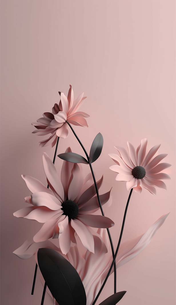 Minimalist pastel pink floral design的AI咒语prompt描述词丨Ai绘画关键词