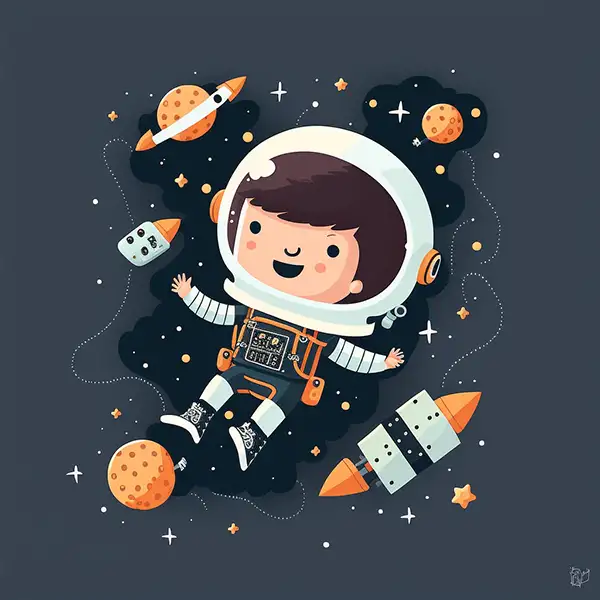 太空中的儿童宇航员—