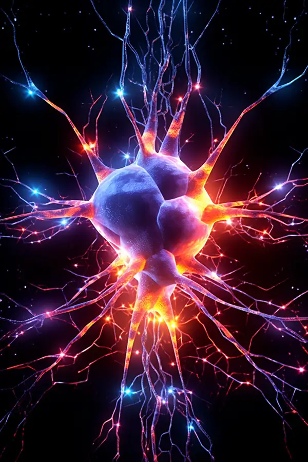 虚拟发光的大脑背景与神经链接网络
