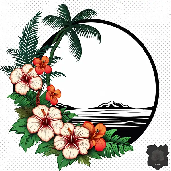 花景SVG，棕榈树SVG，夏威夷SVG