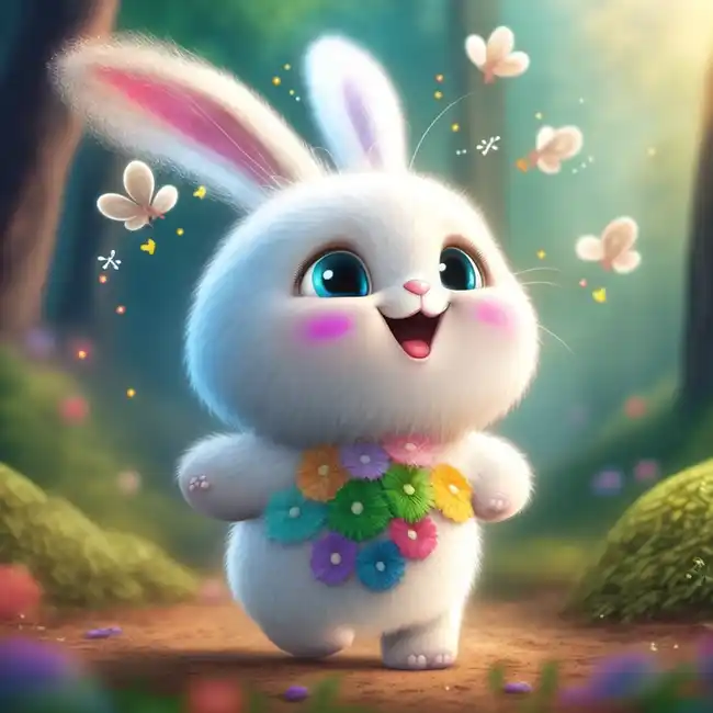 白色仙女兔子笑