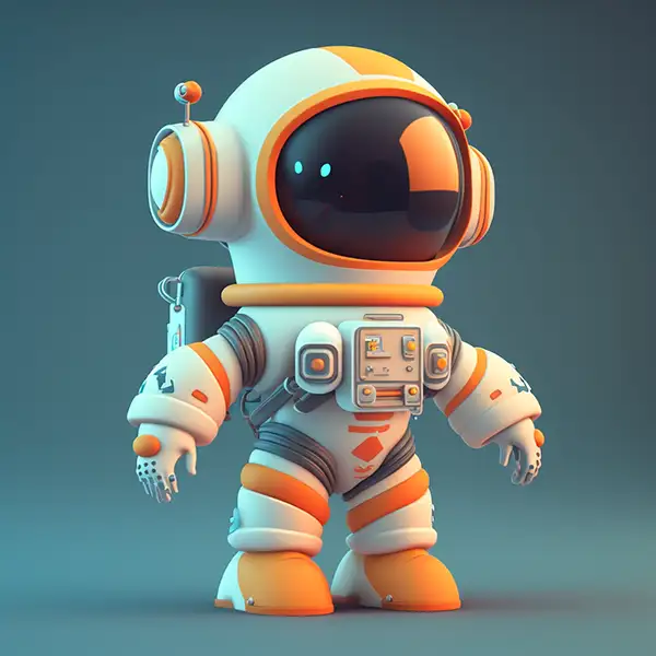 风格化的3D游戏角色宇航员