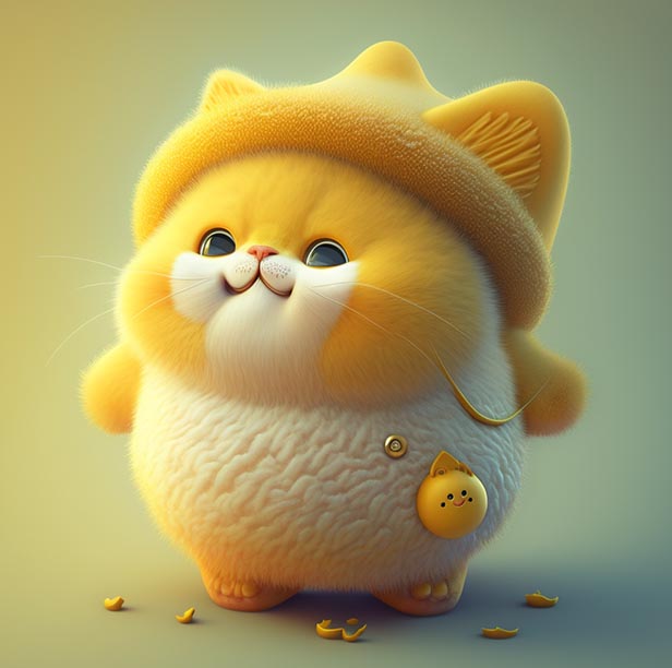 超级可爱的黄色肥猫
