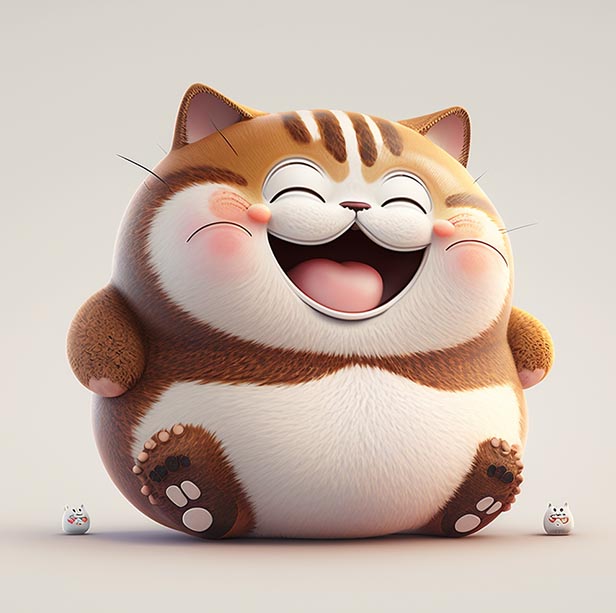 角色设计大笑的胖猫