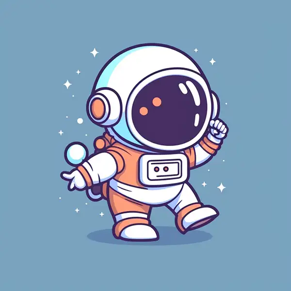 简单的吉祥物可爱的宇航员插图插图